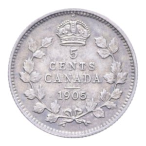 reverse: CANADA EDOARDO VII 5 CENT. 1905 AG. 1,16 GR. qSPL