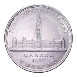 reverse: CANADA GIORGIO VI DOLLARO 1939 AG. 23,35 GR. qSPL (SEGNETTI)