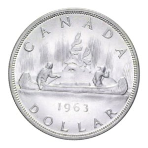 reverse: CANADA ELISABETTA II DOLLARO 1963 AG. 23,05 GR. SPL-FDC