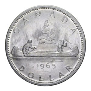 reverse: CANADA ELISABETTA II DOLLARO 1965 AG. 23,60 GR. SPL-FDC (SEGNI)