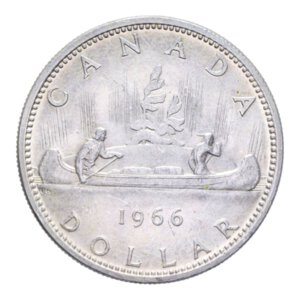 reverse: CANADA ELISABETTA II DOLLARO 1966 AG. 23,24 GR. SPL-FDC (SEGNI)