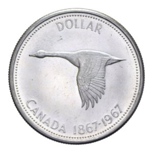 reverse: CANADA ELISABETTA II DOLLARO 1967 AG. 23,32 GR. SPL-FDC (SEGNI)