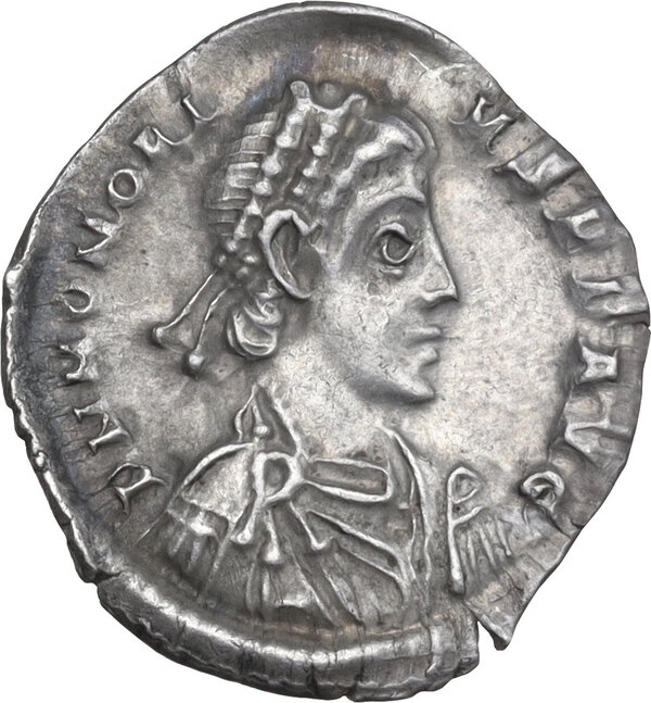 Honorius (393-423). AR Siliqua, Mediolanum mint, 402 AD