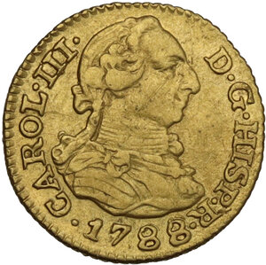 obverse: Spain.  Carlos III of Spain (1759-1788). 1/2 escudos 1788 M, Madrid mint