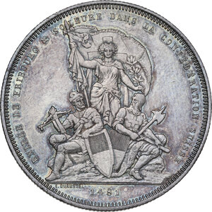 obverse: Switzerland.  Federal Shooting. 5 francs 1881, Fribourg