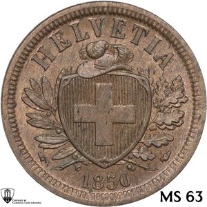 obverse: Switzerland.  Confederation (1848- ). 2 rappen 1950 A, Paris mint