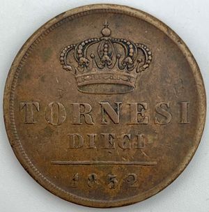 obverse: 10 Tornesi 1852