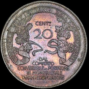 reverse: Buono da 20 Centesimi 1906