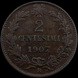 reverse: 2 centesimi 1907