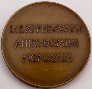 reverse: Pio XI - concordato 1929