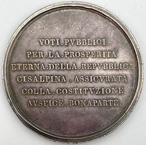 reverse: Costituzione della Repubblica Cisalpina 1802