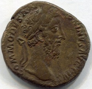 obverse: COMMODO (177-192). Roma. AE sestertius (18,67 gr. - 31 mm.). R.\: TRP VIII IMP VI COS IIII PP; RIC 368. MB.