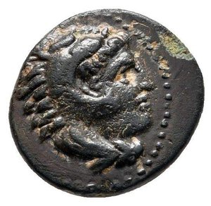 obverse: ALESSANDRO III, Magno (336-323 a.C.). AE Bronzo (12 mm, - 1,27 gr.). R.\: Arco e faretra. BB+. NC.