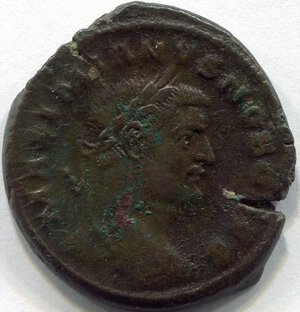 obverse: GALERIO MASSIMIANO (305-311). ae D. FOLLIS (12,70 gr. - 28 mm.). r.\: genio popvli romani; qBB. Ossidazione (ferma) al retro.