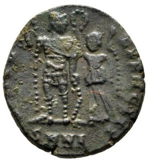 reverse: Arcadio (383 - 408), Nicomedia. AE Follis (2,14 gr.). R.\: GLORIA EXERCIT. BB+.