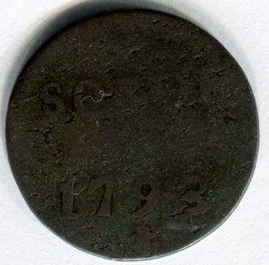 reverse: Genova. 5 soldi del 1793. B-MB. R1.