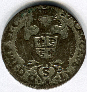 reverse: Milano. Duca Carlo 2° d Asburgo. AR denaro del 1737. MB+. R1.