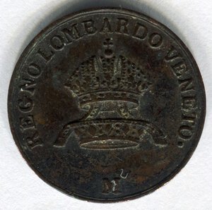 obverse: Regno Lombardo Veneto. Re Francesco 1° d Asburgo-Lorena. 1 centesimo del 1822. BB. NC.