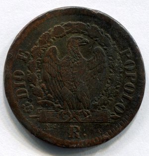 reverse: Repubblica Romana. 1/2 baiocco del 1849. MB. NC.