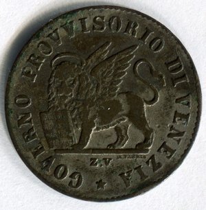 obverse: Governo provvisorio di Venezia. 15 centesimi del 1848. BB. R1.