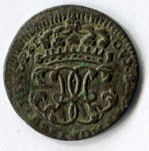 obverse: Regno di Sardegna. Re Carlo Emanuele 3° (1730-1773). 1 soldo del 1740. Mi. BB. R1.