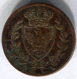 obverse: Regno di Sardegna. Re Carlo Felice (1821-1831). 1 centesimo del 1826. Zecca di Torino. P in ovale. Cu. qBB. NC.