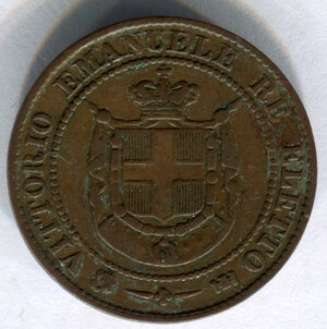 obverse: Governo provvisorio della Toscana. Re Vittorio Emanuele 2° (1849-1878) Re Eletto. 2 centesimi del 1859. Zecca di Birmingham. CU. BB+/qSPL. C.