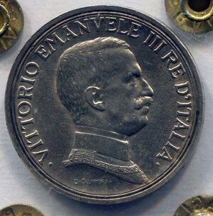 obverse: Regno d Italia. Re Vittorio Emanuele 3° (1900-1946). 2 lire 