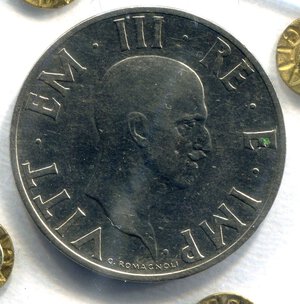 obverse: Regno d Italia. Re Vittorio Emanuele 3° (1900-1946). 2 lire 