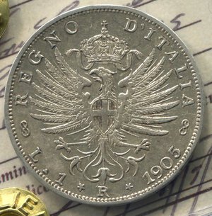 reverse: Regno d Italia. Re Vittorio Emanuele 3° (1900-1946). 1 lira 