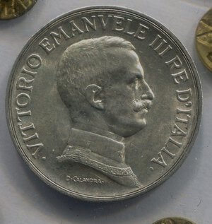 obverse: Regno d Italia. Re Vittorio Emanuele 3° (1900-1946). 1 lira 