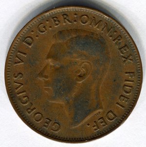 obverse: Australia. Re Giorgio 6°. 1 penny del 1952. Cu. BB-.