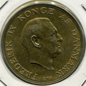 obverse: Danimarca. Re Federico 9°. 2 kroner del 1956. Al-Br. qSPL.