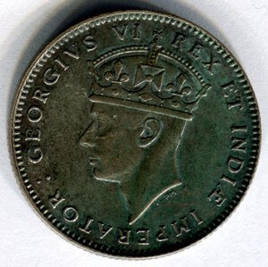 obverse: Africa Orientale Britannica. Re Giorgio 6°. 50 cents del 1937. Ag. SPL+. NC.