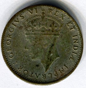 obverse: Africa Orientale Britannica. Re Giorgio 6°. 50 cents del 1942. Ag. qBB. NC. 