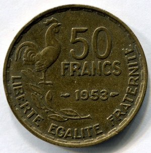 reverse: Francia. 50 franchi del 1953. BB.