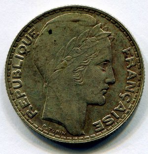 obverse: Francia. 10 franchi del 1934. Ag. BB.