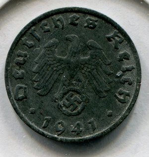 obverse: Germania (terzo Reich). 1 reichspfenning del 1941. Zn. BB.