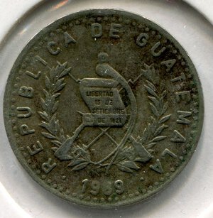 obverse: Guatemala. 10 centavos del 1989. CuNi. qBB.