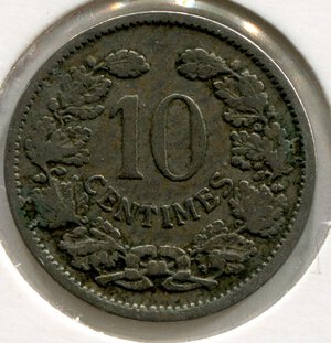 reverse: Lussemburgo. Duca Adolfo. 10 centimes del 1901. CuNi. BB. NC.