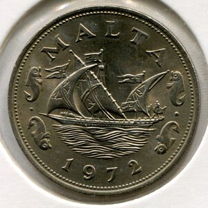 obverse: Malta. 10 cents del 1972. CuNi. qFDC.