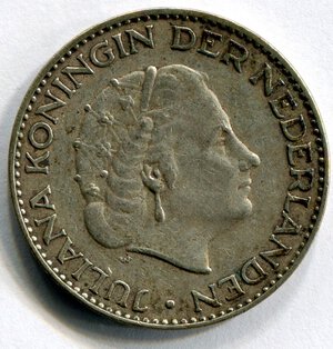 obverse: Olanda. Regina Giuliana. 1 gulden del 1955. Ag. qSPL.
