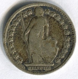 obverse: Svizzera. 1/2 franco del 1907. Ag 0.835‰. MB.