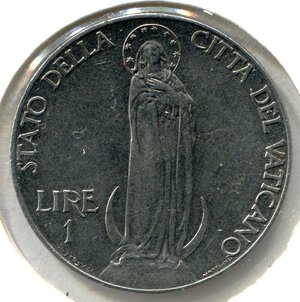 reverse: Vaticano. Pio 12°. 1 lira del 1941. Ac. BB/SPL.