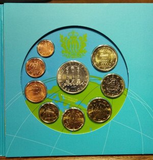 reverse: San Marino. Divisionale del 2008. 8 monete + argento.