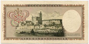 reverse: Repubblica Italiana. 50.000 lire 