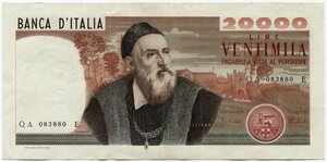 obverse: Repubblica Italiana. 20.000 lire 