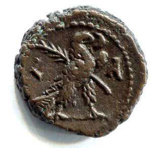 reverse: CARO (282-283). Alessandria, Egitto. AE tetras (7,37 gr. - 20 mm.). R.\: aquila. qSPL. NC.