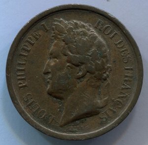 obverse: Francia. Medaglia. Luigi Filippo del 1842. R1. BB++. Ø 26,9mm.