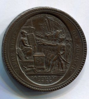 obverse: Francia. Medaglia per la liberazione del 1792. NC. qSPL. Ø 39,6mm.